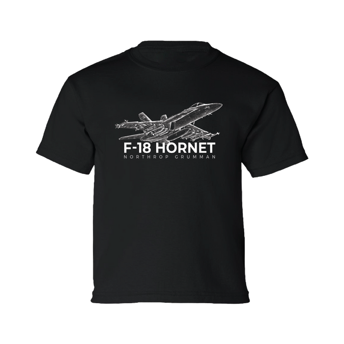 F-18 HUNTER YOUTH TEE (BACK WOLF GRAPHIC)