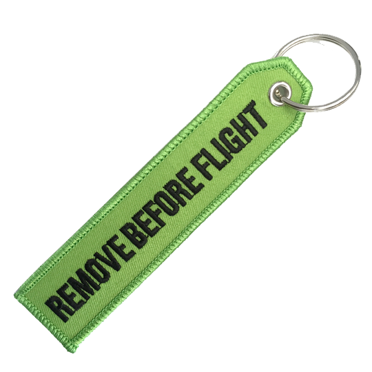 REMOVE BEFORE FLIGHT GREEN KEYCHAIN