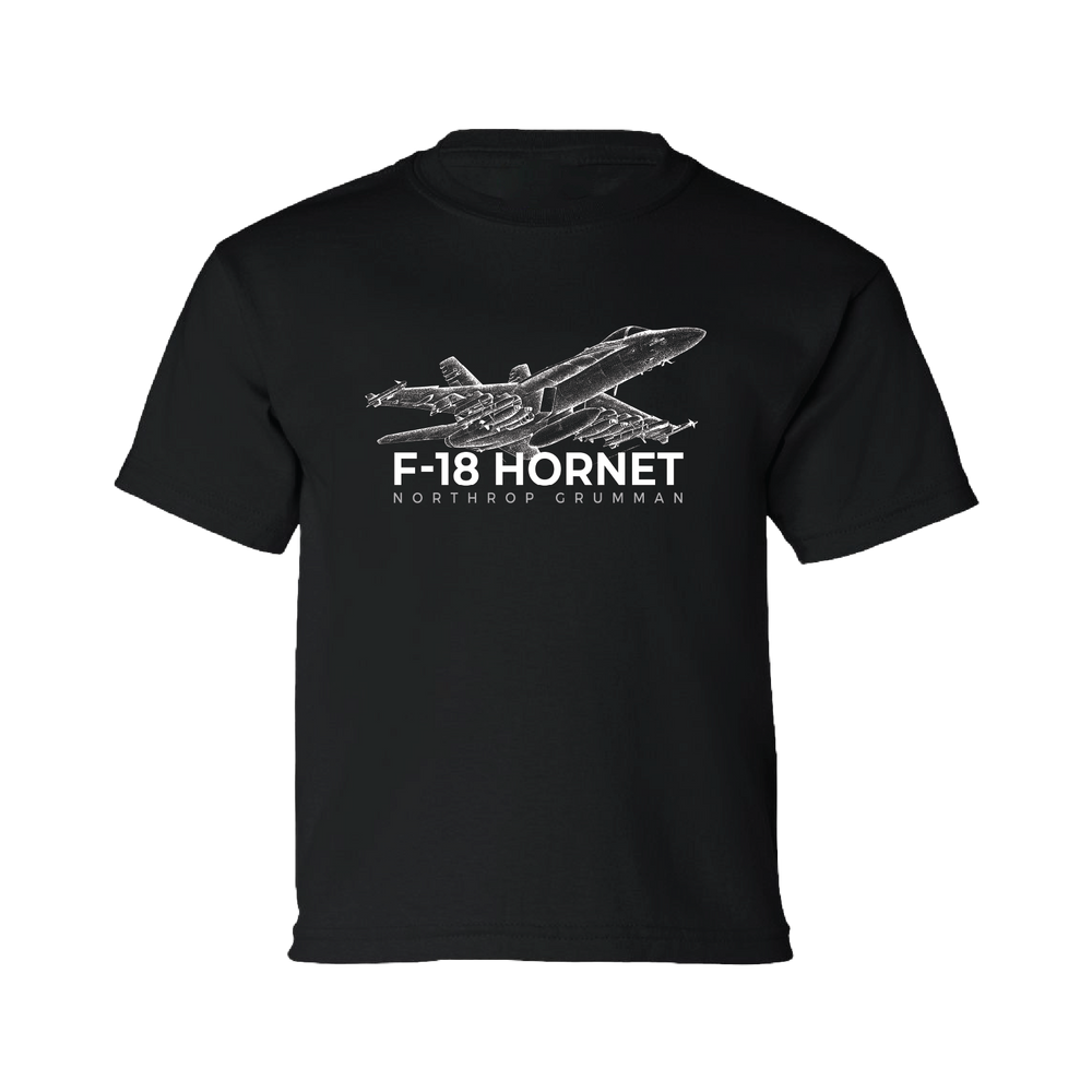 F-18 HUNTER YOUTH TEE (BACK WOLF GRAPHIC)