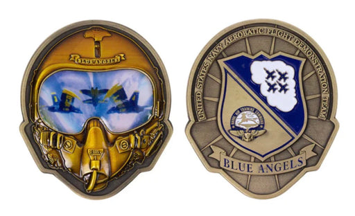 BLUE ANGELS HELMET HEAD CHALLENGE COIN