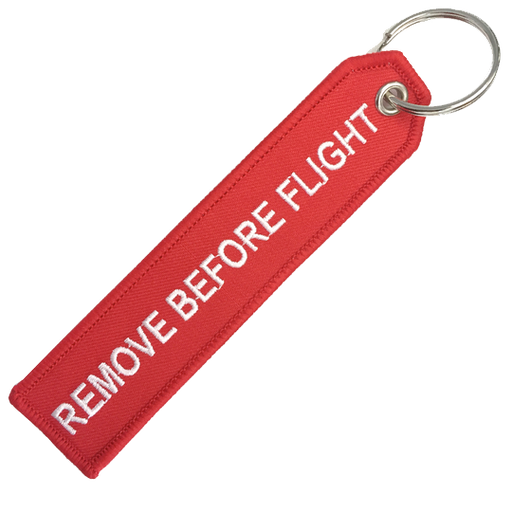 REMOVE BEFORE FLIGHT RED KEYCHAIN
