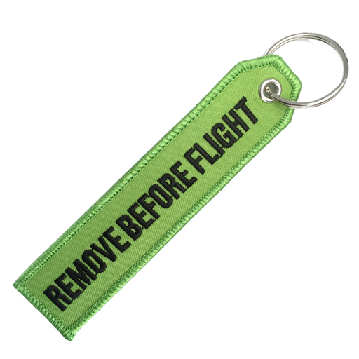 REMOVE BEFORE FLIGHT GREEN KEYCHAIN